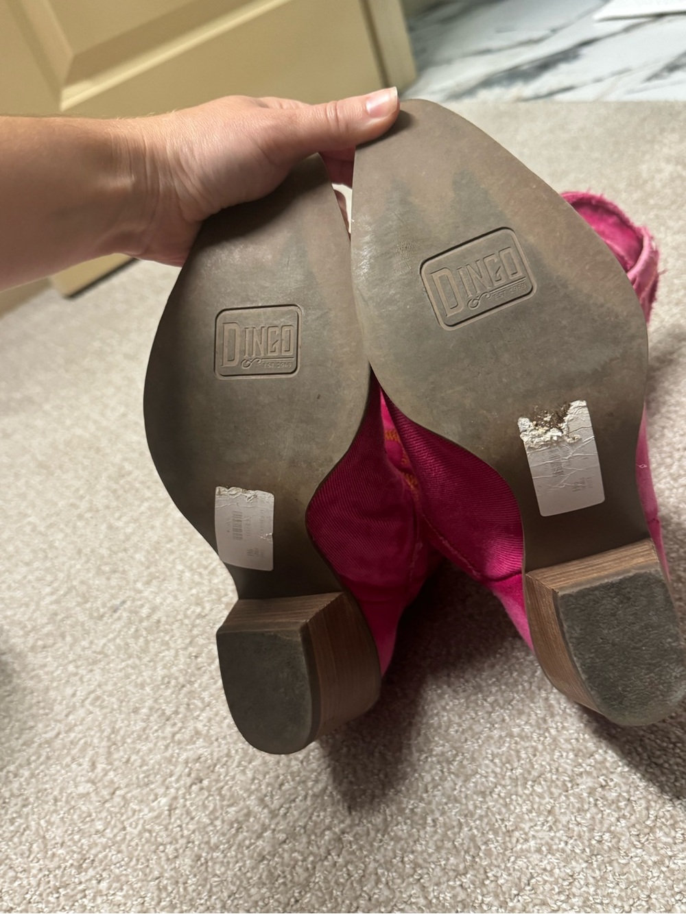 dingo by Dan post Texas Tornado Denim Heeled Boots - Picture 6 of 7